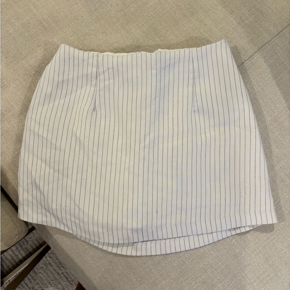 Have White Mini Skort with black Pinstripes